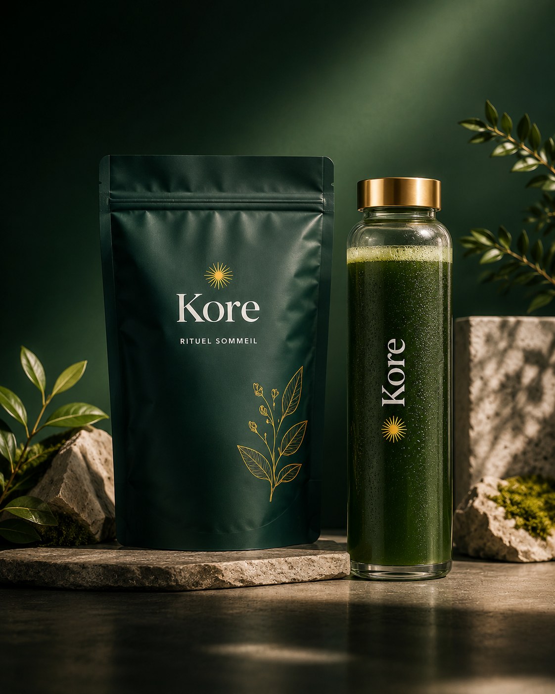 Kore — le pack et la bouteille